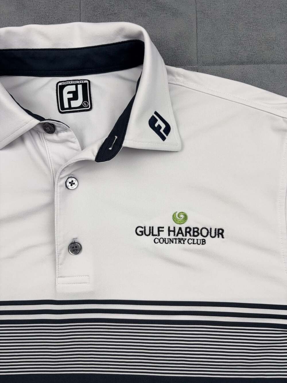 FootJoy Golf Harbour Country Club Athletic Fit Polo Shirt Size Large